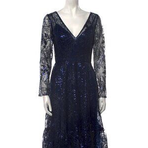 NWT Mac Duggal navy, tea length dress size 2/4